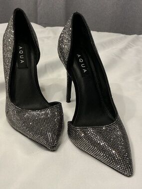 AQUA Rhinestone Heels (size:8)